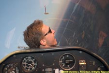 releasing the tow rope and diving