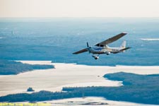 over the frozen reservoir
