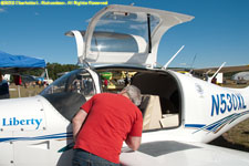 Paul checking out the cockpit