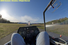 Charlotte and Ira getting ready to take off under tow